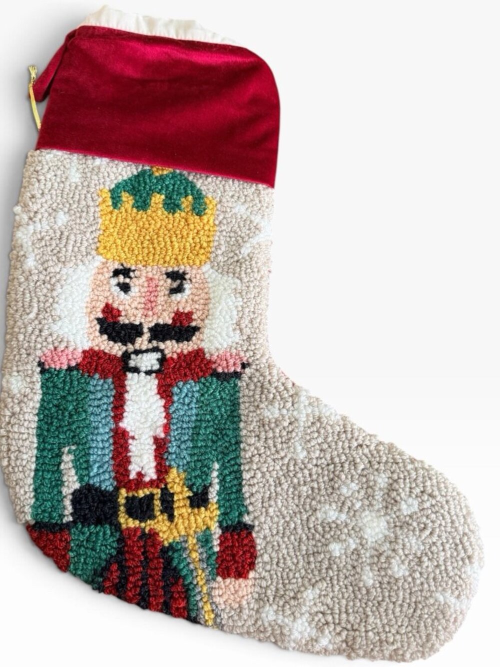 North Pole NUTCRACKER Needle Punch Stocking 20in Christmas Holiday Decor NEW